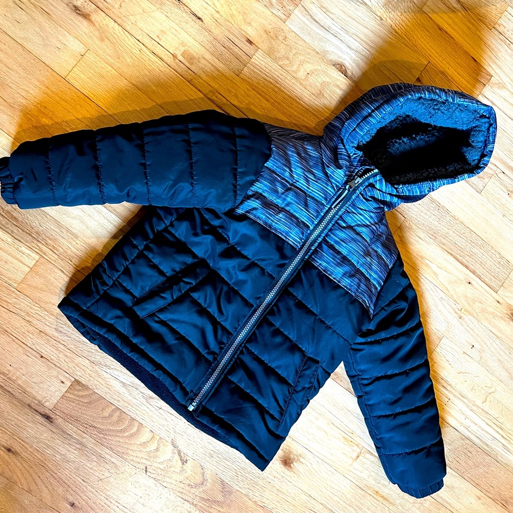 4T Hooded Puffer Coat - AQ Explore the Unknown - black & grey